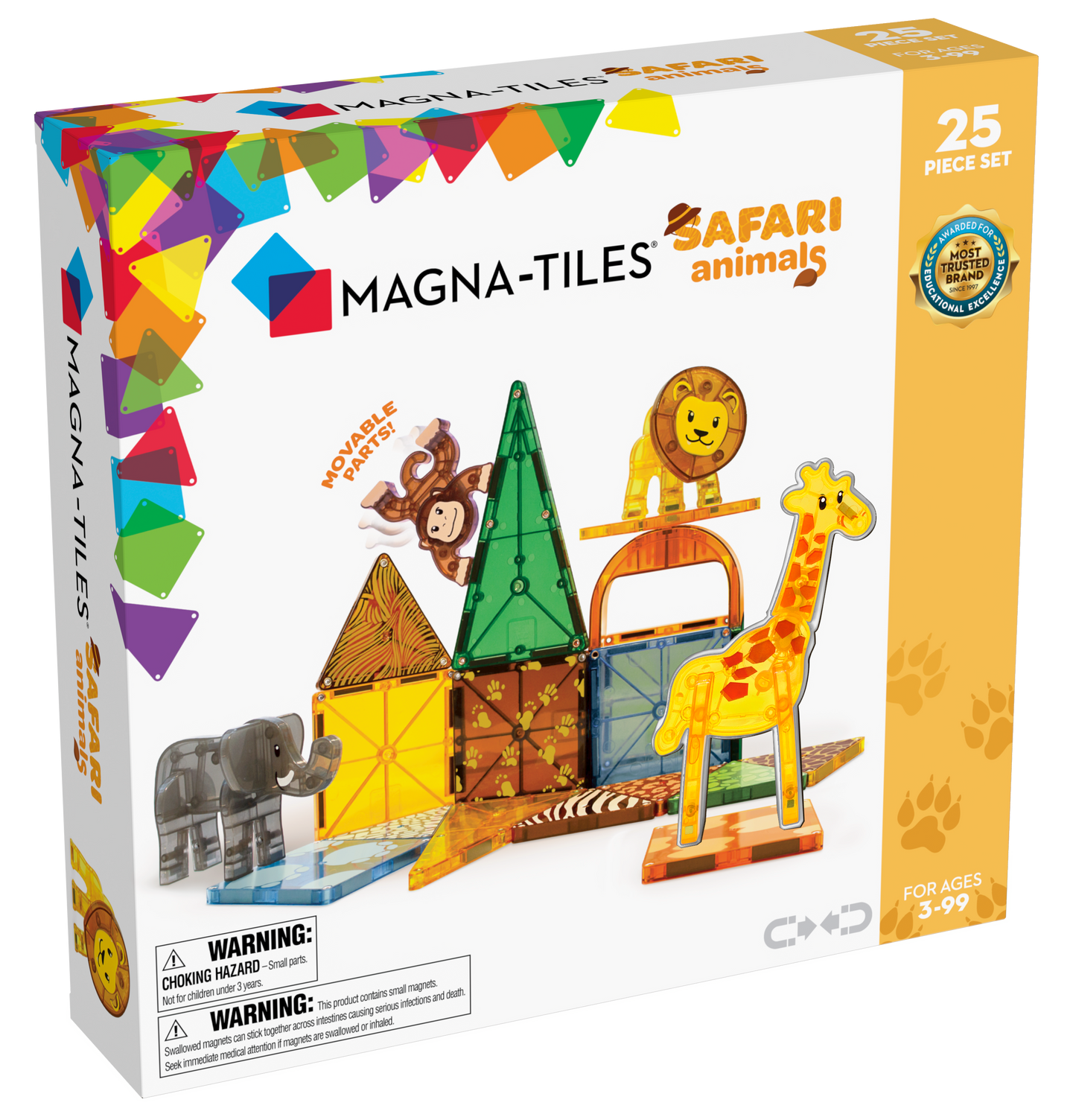 Magna-Tiles Safari Animals 25-Piece Magnetic Set