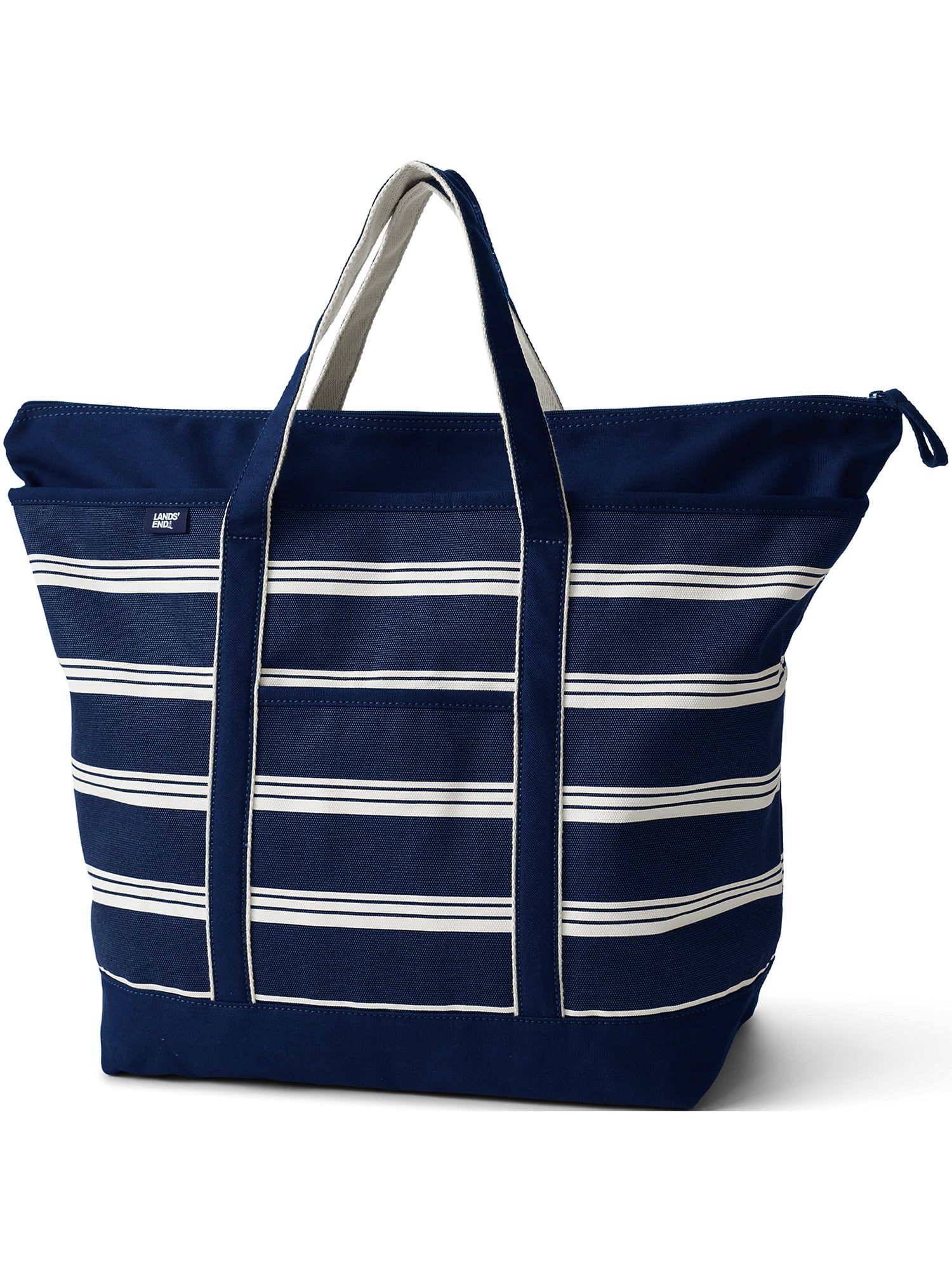 Lands' End Extra Large Print 5 Pocket Zip Top Canvas Tote Bag - Walmart.com