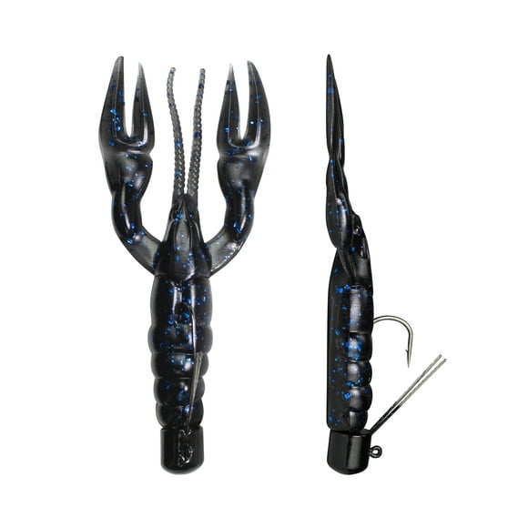 Lunkerhunt Pre-Rigged Finesse Craw - Black Blue Fleck