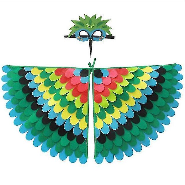 Rainbow Kids Birds Wings Disfraz Niños Dress Up Wings Máscara Juego de roles (W18) LingWen 8390611493660
