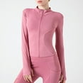 thumbnail image 2 of Jackets for Women Slim Fit Yoga Workout Full Zip Long Sleeve Running Athletic Quick-Dry Top with Thumb Holes Light Weight Jacket, 2 of 7