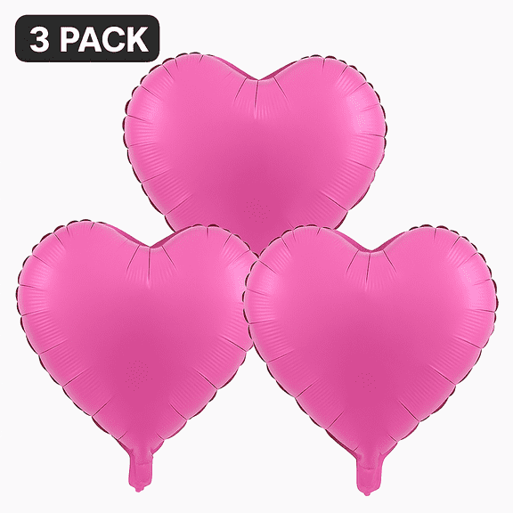 Pink Heart Foil Balloons 3 Pack Party Decorations Balloons