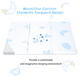 thumbnail image 3 of Pack and Play Mattress Pad，Trifold Portable Crib Pack N Play Mattresses,38 * 26" Inch Jacquard Playpen Mattress for Travel Soft Breathable Play Yard Mattress with Washable Cover (Moon/Star-Trifold), 3 of 8