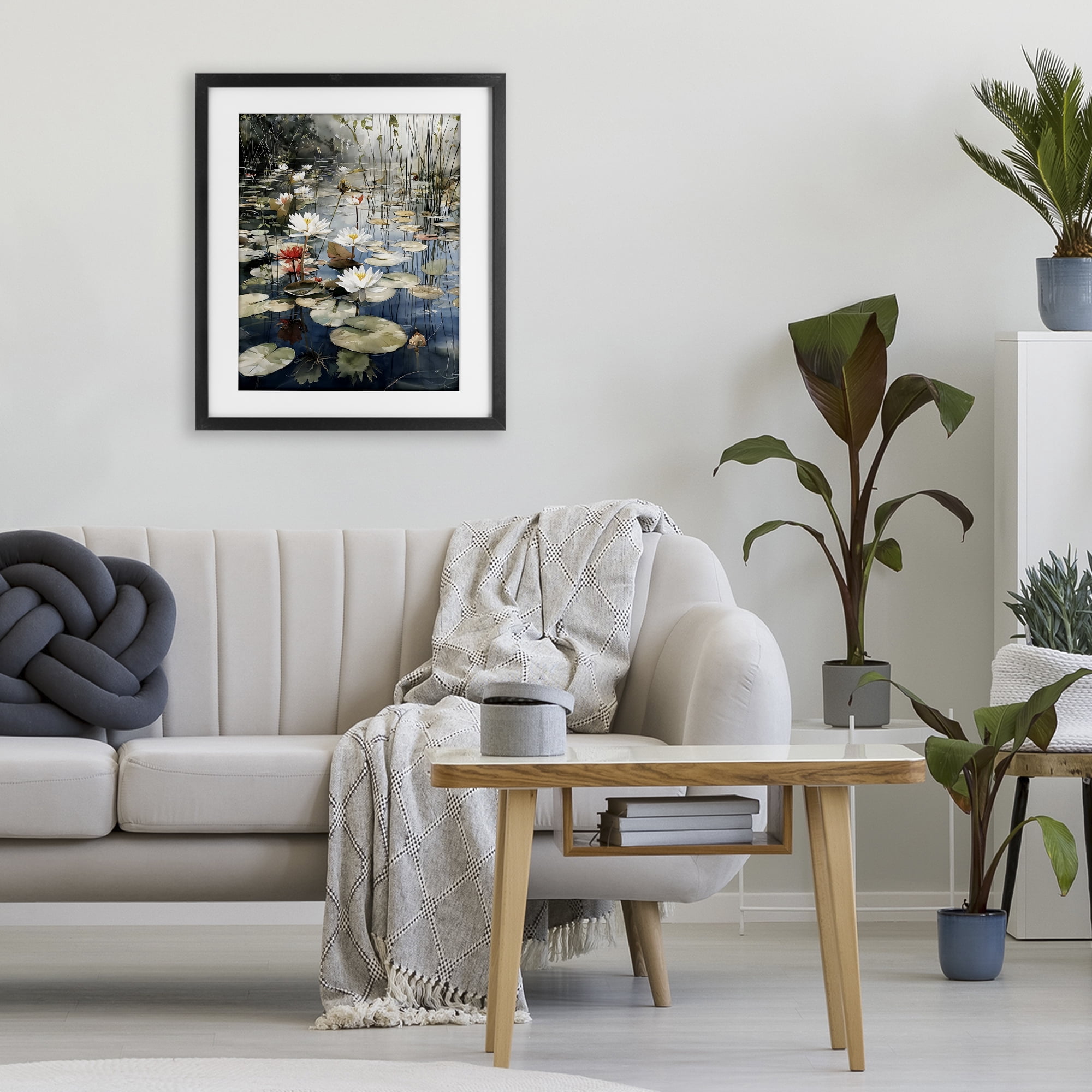 Stupell Industries Lily Wonder Pond Black Framed Print Under Glass, design by Franklyn Gregory