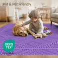 thumbnail image 4 of ODIKA 3'x5' Washable Throw Rug Stain Resistant, Low Profile, Non-Slip Plum Purple Deep Tone Gradient Chain Decorative Fuzzy for Entryway, Kitchen, Mudroom, 4 of 7