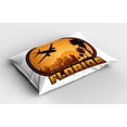 thumbnail image 2 of Ambesonne Florida Pillow Sham, Travel Theme Old Stamp, 36" X 20", Brown Orange and White, 2 of 2