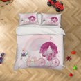 thumbnail image 2 of 3D Cartoon Carruaje Rosa Funda de edredón Juego de ropa de cama Funda nórdica Fundas de almohada, 2 of 3