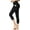 223#Black, variant on YUSHOW High Waisted Yoga Pants with Pockets Tummy Control Workout Yoga Leggings for Women Size M