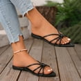 thumbnail image 5 of Eltusu Women Flat Slide Sandals, No Slip Breathable Open Toe Summer Beach Sandals Shoes Black Size 6, 5 of 7