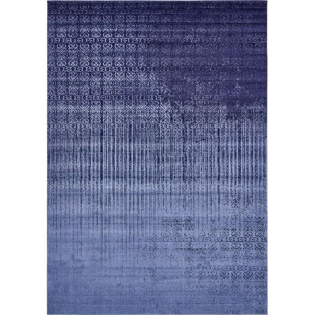 Unique Loom Tapis d'Impression Del Mar Ombre 10' x 14' Rectangle Bleu/bleu Marine