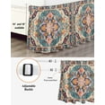 thumbnail image 3 of Boho Colorful Wrap Around Bed Skirts for California King Bed 18" Drop,Bed Skirt with Adjustable Elastic Belt Dust Ruffle Bed Valance for Bedroom Ethnic Modern Geometric Abstract Art Bed Frame Cover, 3 of 7