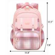 KIVDIT School Backpack for Girls,Fashion Large Capacity Bookbag for Kids Teens,Waterproof Girls School Bag,Pink