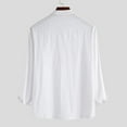 thumbnail image 3 of INCERUN Men's Long Sleeve Casual Tops Fashionable Cotton Linen Collarless Dress Shirt, 3 of 3