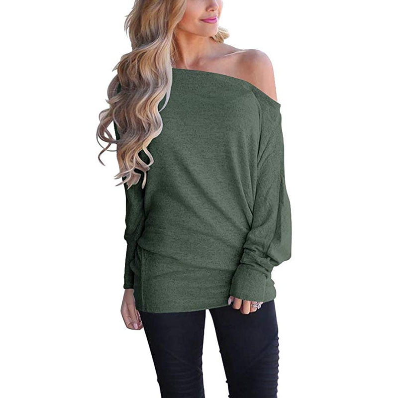 Vista - Women's Off Shoulder Long Sleeve Oversized Pullover Sweater Knit  Jumper Loose Tunic Tops - Walmart.com - Walmart.com
