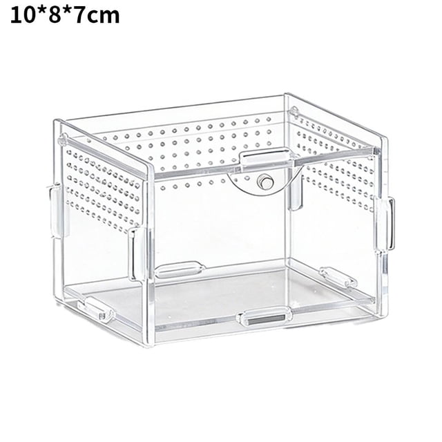 Acrylic Jumping Spider Enclosure, Transparent Reptile Terrarium Enclosure, Small Reptiles Habitat Tank Breeding Box for Tarantula Insect Snake Lizard