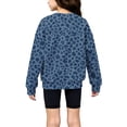 thumbnail image 4 of Leopard Print Sweatshirts for Girls Long Sleeve Crew Neck Pullover Fashion Top Trendy Fall Winter Casual Loose Fit Blouse, 4 of 6
