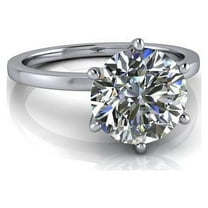 4.00 Ct Brilliant Cut Round Real Moissanite Engagement Rings for Ladies Solid 950 Platinum