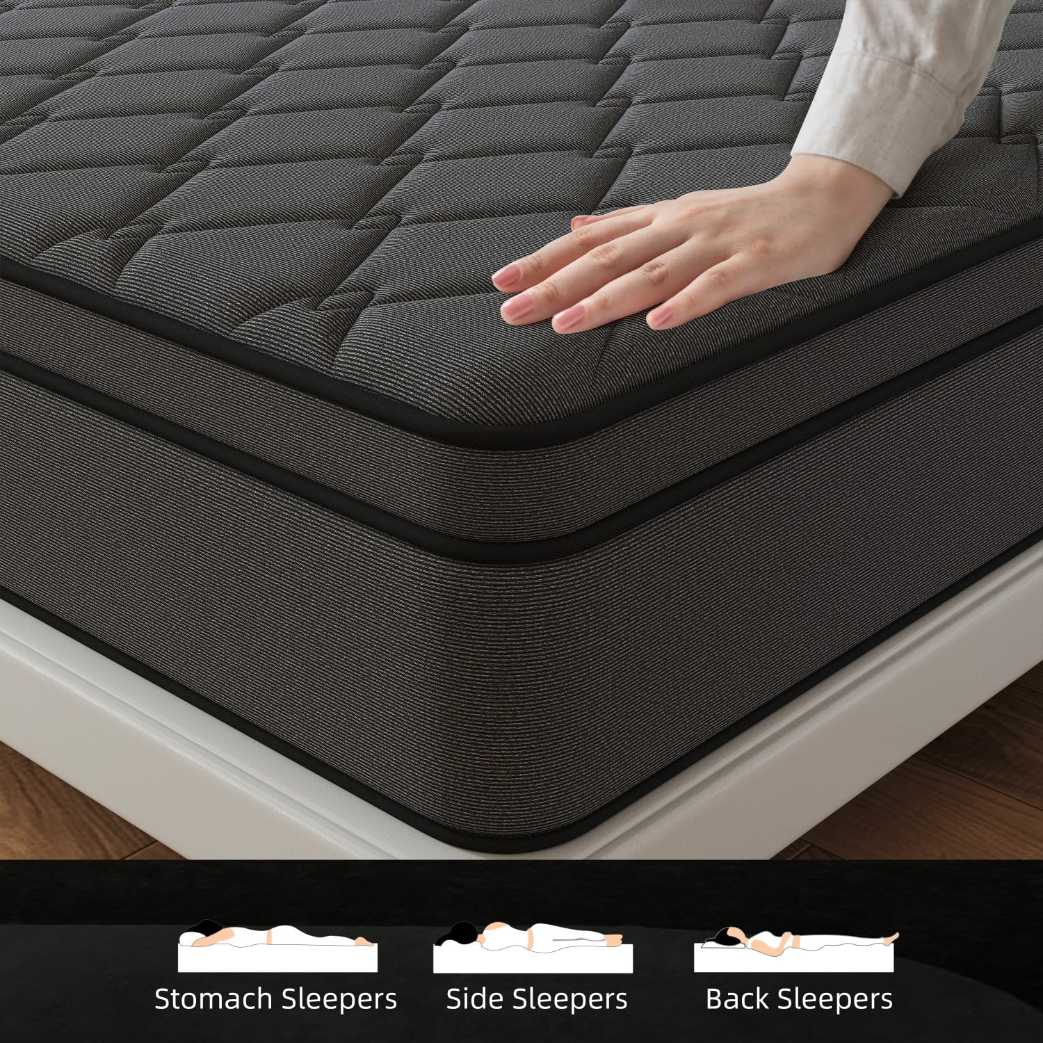 MEANDAROL 12 inch Twin Mattress, Memory Foam & Spring Hybrid Medium Comfort Twin Size in a Box,Adult