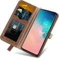 thumbnail image 4 of Compatible with Samsung Galaxy S10e Wallet Case Women Leather Flip with Wrist Strap Kickstand Magnetic Shockproof with Card Holder Protective Case for Samsung Galaxy S10e Life Tree Brown, 4 of 14