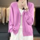 thumbnail image 4 of Camisetas para mujer,Blusa de punto con botones de color liso para mujer, camisa acrílica de manga larga, blusa informal de moda para uso doméstico y diario, sopatenor, 4 of 8