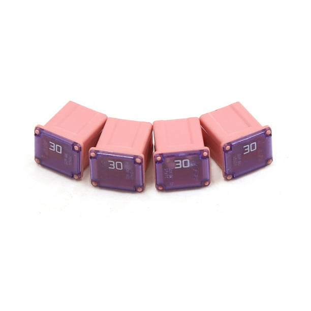 4Pcs Fusible PAL Hembra Vehículo 32V 30A Carcasa Plástico Rosa 2 Bornes Terminales