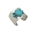 thumbnail image 2 of Women Ethnic Cuff Bracelet Silver Metal Turquoise Blue Bead, 2 of 12