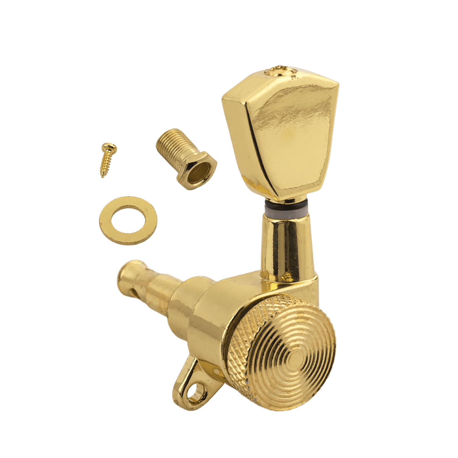 LOOKSEVEN 3L3R Inline Guitar Locking Tuners Tuning Pegs Machine Heads 1:18 Gear Ratio for Fender/Stratocaster/Telecaster guitar (Gold)