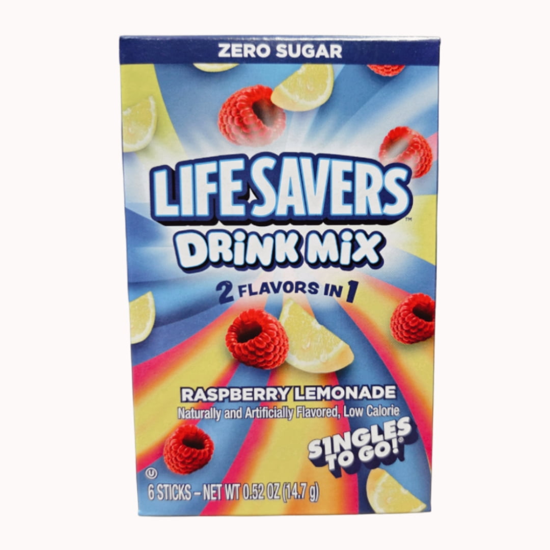 (4 pack) Life Savers Raspberry Lemonade, Pineapple Punch, and Cherry Watermelon Drink Mix Sticks Zero Sugar
