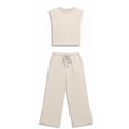 thumbnail image 5 of Women's Summer 2 Piece Sets Dressy Mock Neck Tank Top with Straight Leg Pants Business Casual Outfits with Pockets, 5 of 5