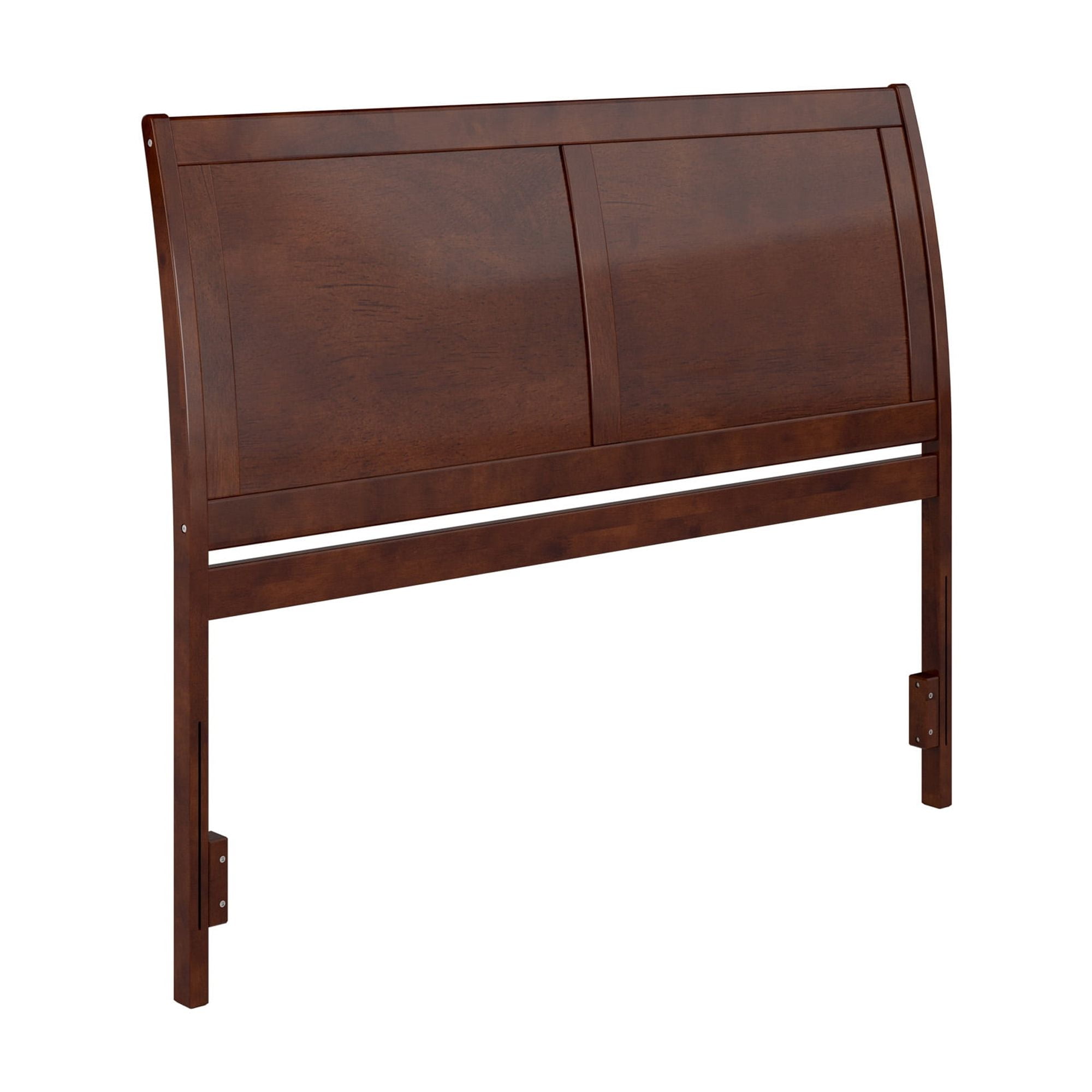 AFI Portland Queen Sleigh Solid Wood Panel Headboard with Attachable Charger, Walnut