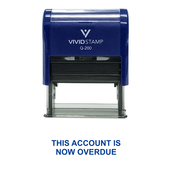 Vivid Stamp THIS ACCOUNT IS NOW OVERDUE Self Inking Rubber Stamp (Blue Ink) - Medium