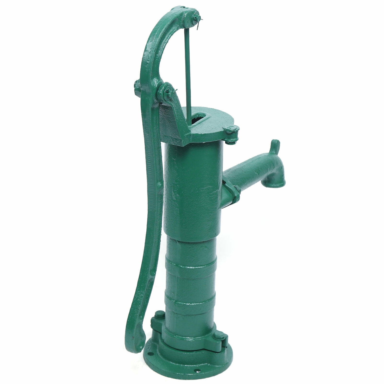 Cncest Hand Pump Outdoor Patio Pond Well Jug Press Suction Cast Iron, Green