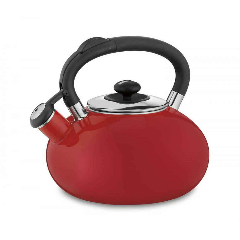 Cuisinart Classic Indulgence 2 Quart Whistling Enamel Tea Kettle, Red