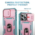 thumbnail image 6 of Allytechgroup Case For iPhone 16 Pro Max with Slide Camera Cover, [Include 1x Screen Protector] 360° Rotated Kickstand Military Grade Shockproof Protective Cover For iPhone 16 Pro Max, Pink+Green, 6 of 9