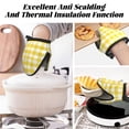 thumbnail image 3 of yellow buffalo plaid Oven Mitts Heat Resistant - Soft Lining Silicone Mini Oven Mitts with HangingLoop, Kitchen Oven Gloves Heat Resistant 500℉ for Cooking Baking Microwave, 3 of 7
