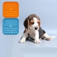 thumbnail image 3 of Almohadilla para lamer de silicona para perros, tazones dispensadores para alimentador lento, alimentación para gatos y mascotas, juguetes para lamer, - Naranja azul, L Sunnimix Alfombrilla para lamer, 3 of 7
