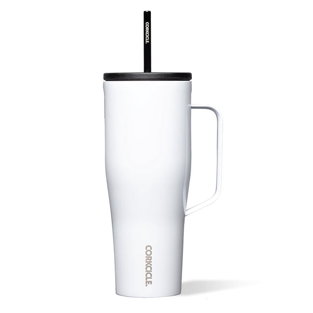 Vaso para bebidas Corkcicle Cold Cup XL, 887 ml, aislante, blanco