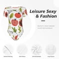 thumbnail image 6 of Daiia Tomatoes print Women's Crew Neck Short Sleeve Bodysuit Fashion Tops Fit Casual Basic Extender Bodysuit-XX-Large, 6 of 9