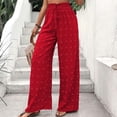 thumbnail image 4 of Pantalones Pantalones largos casuales para mujer, cómodos pantalones palazzo, pantalones elásticos de cintura alta para desplazamientos Cgtredaw Rojo T S para Mujer, 4 of 6