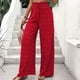 thumbnail image 4 of Pantalones Pantalones largos casuales para mujer, cómodos pantalones palazzo, pantalones elásticos de cintura alta para desplazamientos Ygjytge Rojo T S para Mujer, 4 of 6