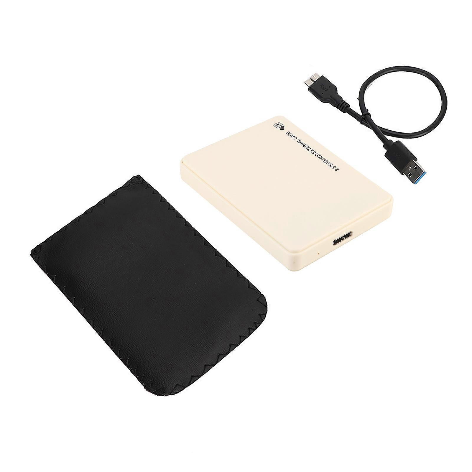 External Hard Drive Disk Enclosure Case USB 3.0 to SATA 2.5" 7mm 9.5mm HDD SSD Tool free White