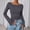 Dark Gray, variant on Bell Sleeve Tops For Women,Long Bell Sleeve Top Boat Neck Ribbed Knit Bell Sleeve Blouse Boat Neck Tops For Women Going Out Tops Long Sleeve Going Out Long S