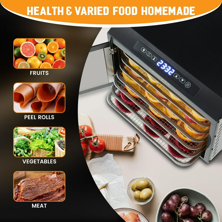 kzhdrkt358ドライフード Cercker Food Dehydrator Machine, 7 Trays, Stainless Steel, 800W