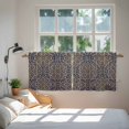 thumbnail image 3 of Vintage Mediterranean Tier Curtains 36 Inch Length, Retro Morocco Abstract Brown Blue Cafe Short Curtains for Bathroom Over Sink, Small Kitchen Curtain Light Filtering Drapes 2 Panels 27.5"Wx36"L, 3 of 8