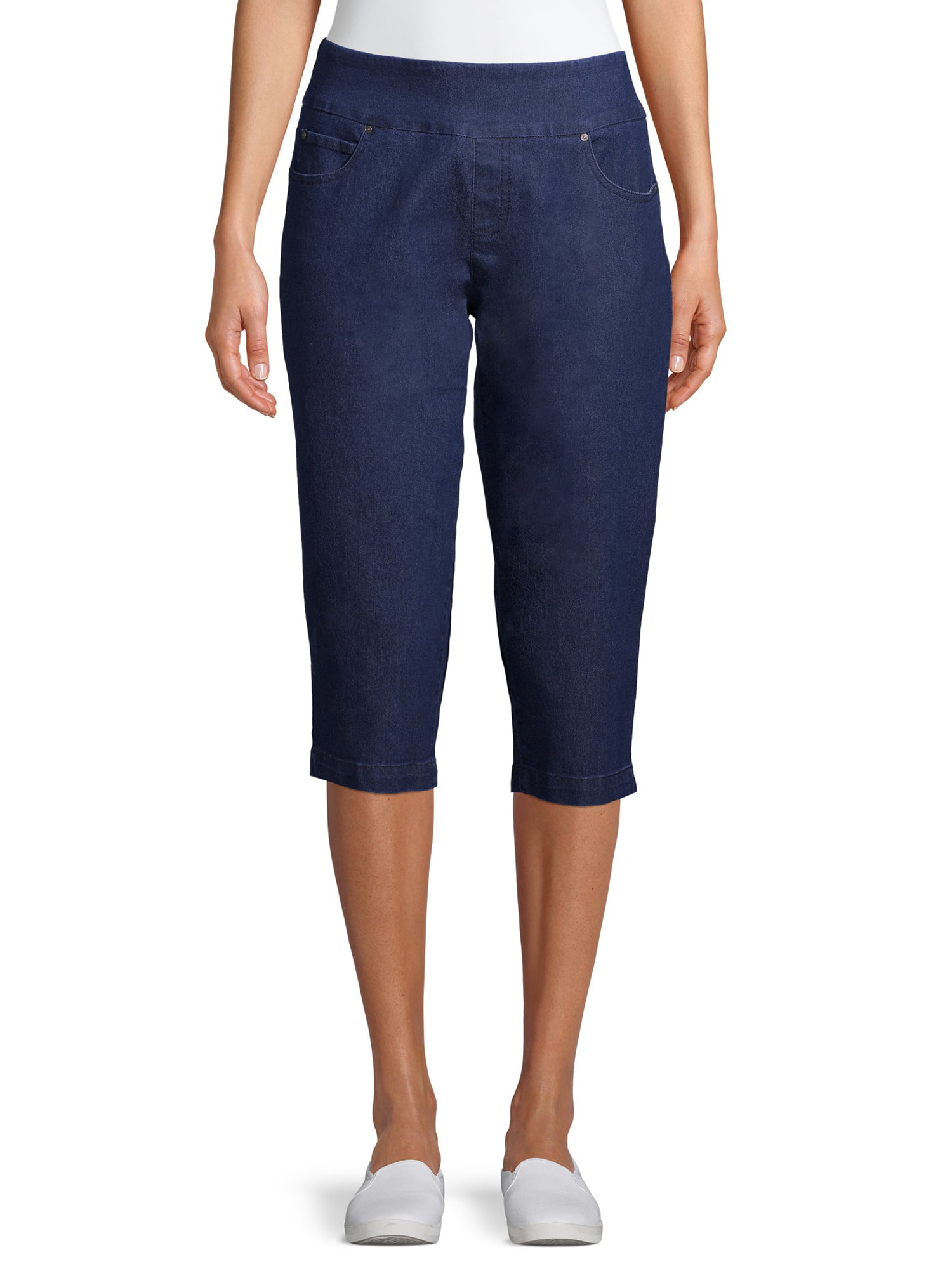Time and Tru Women's Woven Pull On Capris - Walmart.com