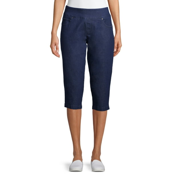 Time and Tru Women's Woven Pull On Capris