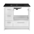 thumbnail image 5 of Virage 36 in. White Bathroom Vanity With Black, 3-Hole Ceramic Sink Top, 5 of 8