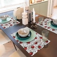 thumbnail image 6 of Placemats Set of 4 / 6, Red Ladybugs On Black Dotted Placemats for Dining Table Indoor/Outdoors Heat Resistant Washable Placemats 18" x 12", 6 of 8