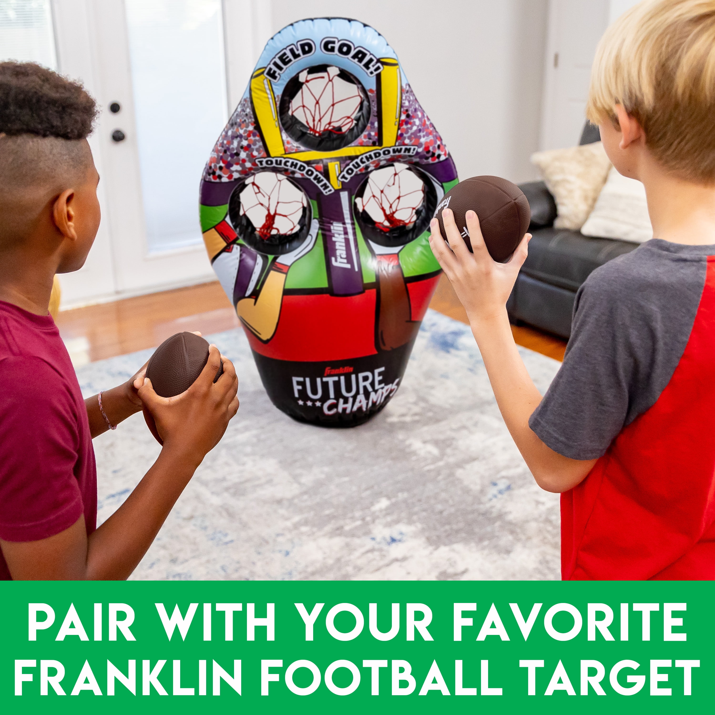 Franklin Sports Mini Inflatable Footballs Set, 2 Count