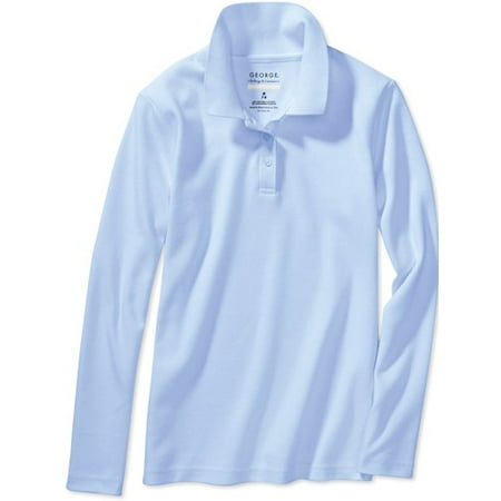 School Uniform Girls Long Sleeve Polo with Scotchgard Stain Resistant Treatment